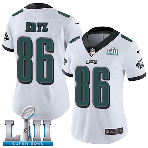 Women Philadelphia Eagles #86 Ertz White Limited 2018 Super Bowl NFL Jerseys
